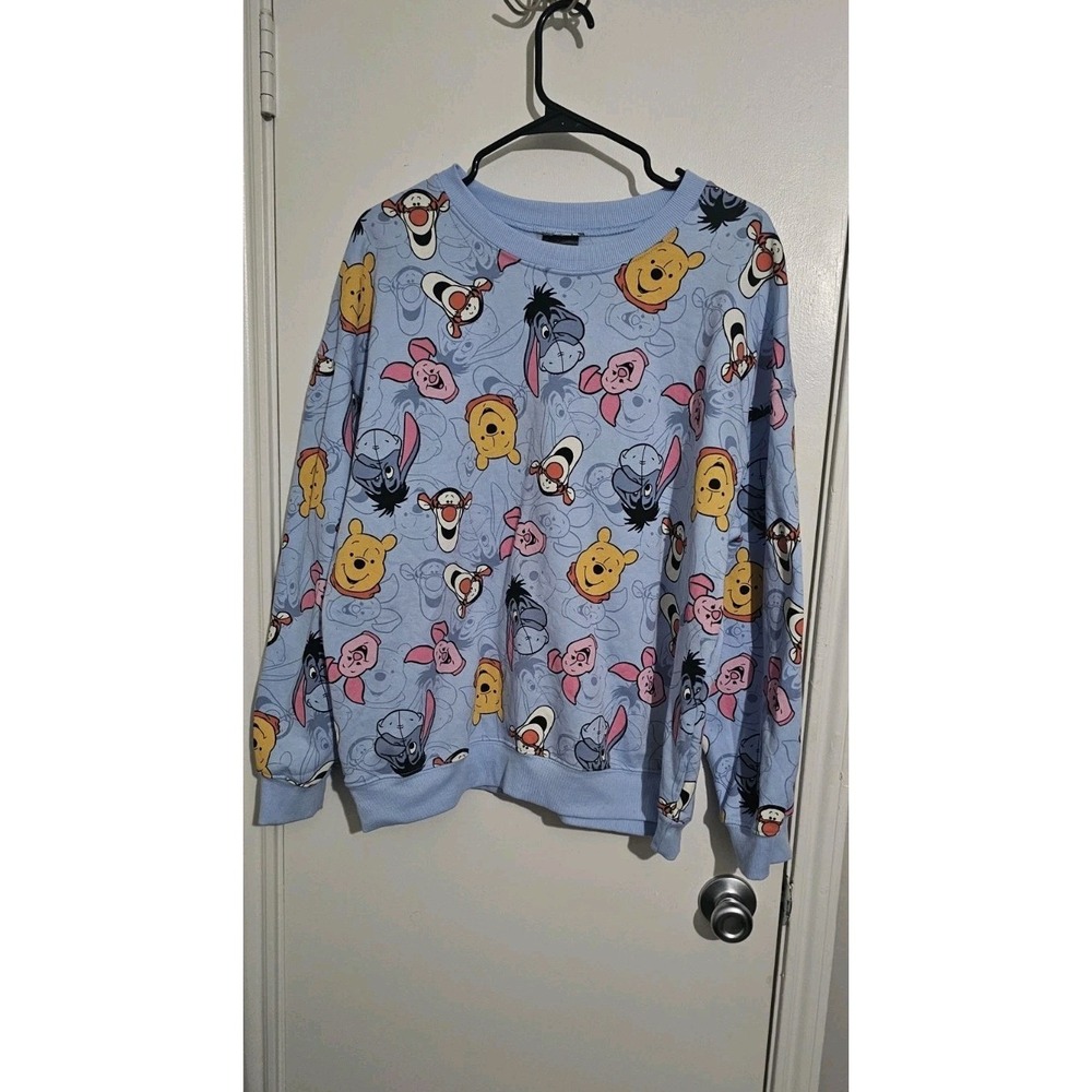 Disney‎ Winnie the Pooh and Friends Graphic Cozy Crew Neck Sweatshirt Sz XL